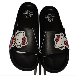 Hello Kitty Black Slides - Size 9/10